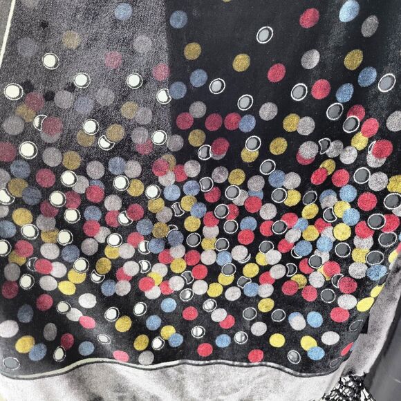 Velvet Burnout Rectangular Scarf Fringe Silk Rayon Metallic Moon Witchy - Picture 5 of 9